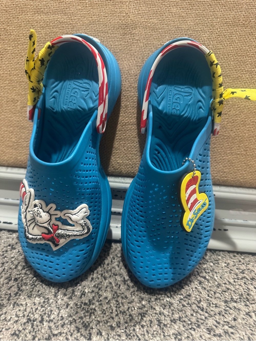 Dr. Seuss Cat in the hat, sketchers slip ons